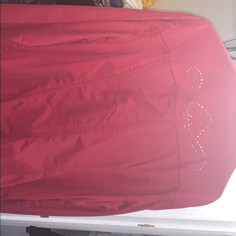 Red jean jacket
